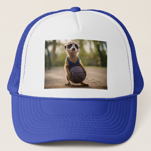 Junior stokstaartje basketballspeler, trucker pet (Voorkant)