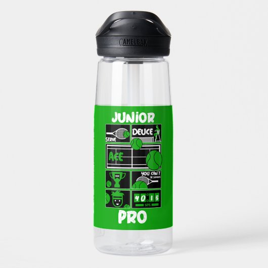 Junior Tennis Player T-Shirt Waterfles (Achterkant)