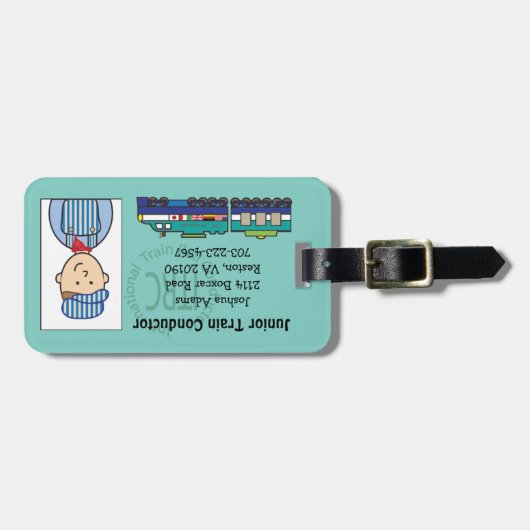 Junior Train Conductor Bag Label Bagagelabel (Voorkant horizontaal)