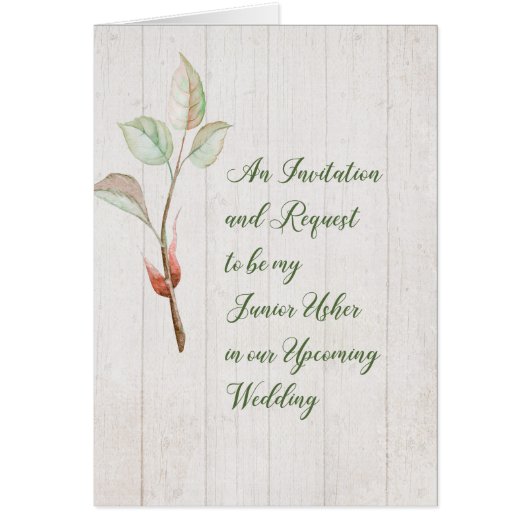 Junior Usher Invitation and Request Faux Wood (Voorkant)