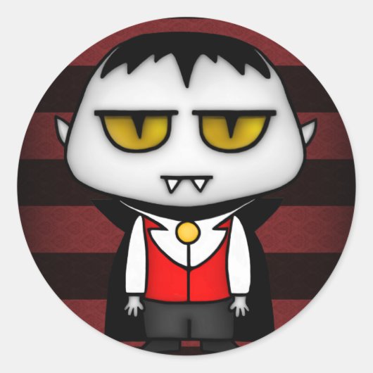 Junior Vampire Ronde Sticker (Voorkant)
