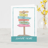 Junior Year Back to School Good Luck Signs Kaart (Gele Bloem)