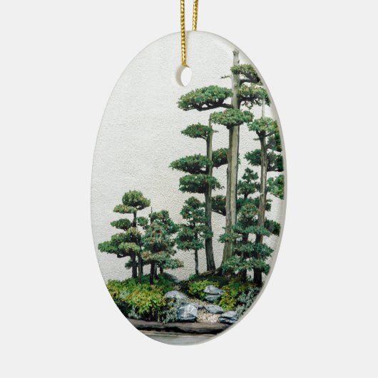 Juniper Bonsai Forest Keramisch Ornament (Links)