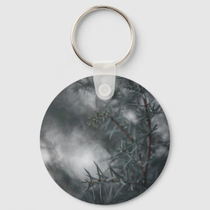 Juniper Dark Moody Floral Natuur Foto Sleutelhanger
