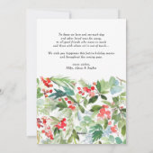 Juniper en Holly Krans Vrolijk Kerstfeest Feestdagenkaart (Achterkant)