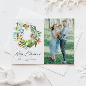 Juniper en Holly Krans Vrolijke Kerstfoto Briefkaart