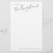 Juniper Family Name Script Briefpapier (Voorkant)