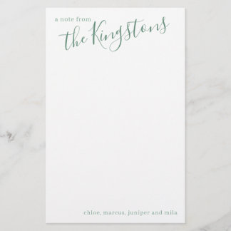 Juniper Family Name Script Briefpapier
