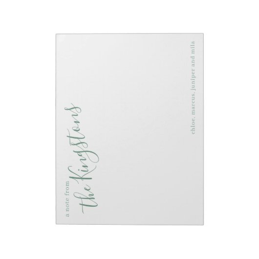 Juniper Family Name Script Notitieblok (Linkerzijde)