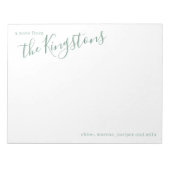 Juniper Family Name Script Notitieblok (Voorkant)