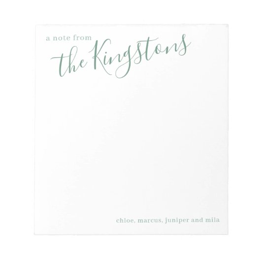 Juniper Family Name Script Notitieblok (Voorkant)