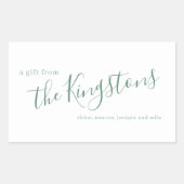 Juniper Family Name Script Rechthoekige Sticker (Voorkant)