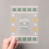 Juniper Glow Ugly Sweater Christmas Party Acryl Uitnodigingen (Insitu (Draagbaar))