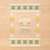 Juniper Glow Ugly Sweater Christmas Party Acryl Uitnodigingen (Voorkant)