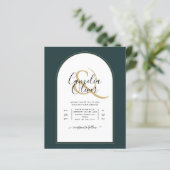 Juniper Green Gold Modern Wedding INVITE QR Code (Staand voorkant)