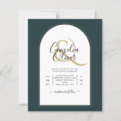 Juniper Green Gold Modern Wedding INVITE QR Code (Voorkant)