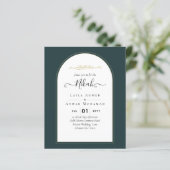 Juniper Green Gold Modern Wedding INVITE QR Code (Staand voorkant)