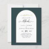 Juniper Green Gold Modern Wedding INVITE QR Code (Voorkant)