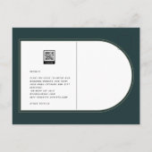 Juniper Green Gold Modern Wedding INVITE QR Code Briefkaart (Achterkant)