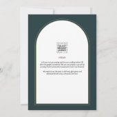 Juniper Green Gold Modern Wedding INVITE QR Code Kaart (Achterkant)