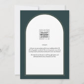 Juniper Green Gold Modern Wedding INVITE QR Code Kaart (Achterkant)