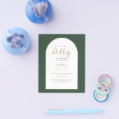 Juniper Green Gold PHOTO Wedding Invite BUDGET Flyer (Enkel)