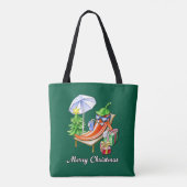 Juniper Green Merry Christmas Pepper Tekening Tote Bag (Achterkant)