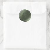 Juniper Groene Wax Seal Monogram Bruiloft Stickers (Tas)