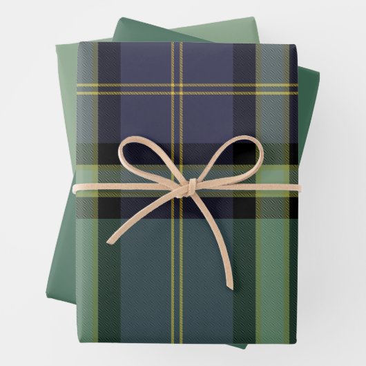 Juniper & Mint Wrapping Paper Flat Sheet Set of 3 (In situ)