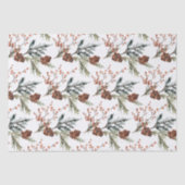 Juniper Pine Branches Cones Ilex Berries Tissuepapier (Voorkant)