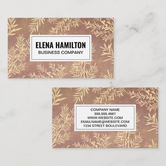 Juniper takken textuur achtergrond visitekaartje (Voorkant / Achterkant)