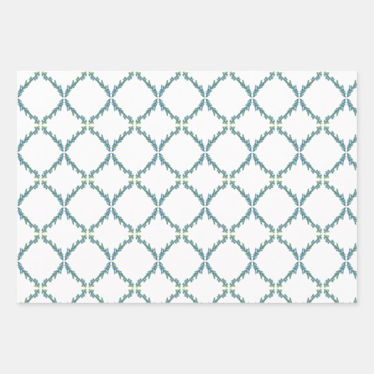 Juniper Trellis Winter Greens Gift Wrap Inpakpapier Vel (Voorkant 3)