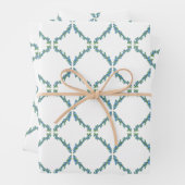 Juniper Trellis Winter Greens Gift Wrap Inpakpapier Vel (In situ)