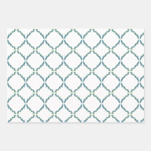 Juniper Trellis Winter Greens Gift Wrap Inpakpapier Vel (Voorkant)