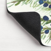 Juniper twig met blauwe bessen muismat (Hoek)