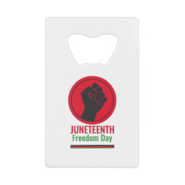 Junittiende dag van de vrijheid creditkaart flessenopener