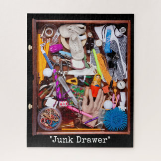 Junk Drawer Chaos Vintage Flat Lay Illustratie Legpuzzel