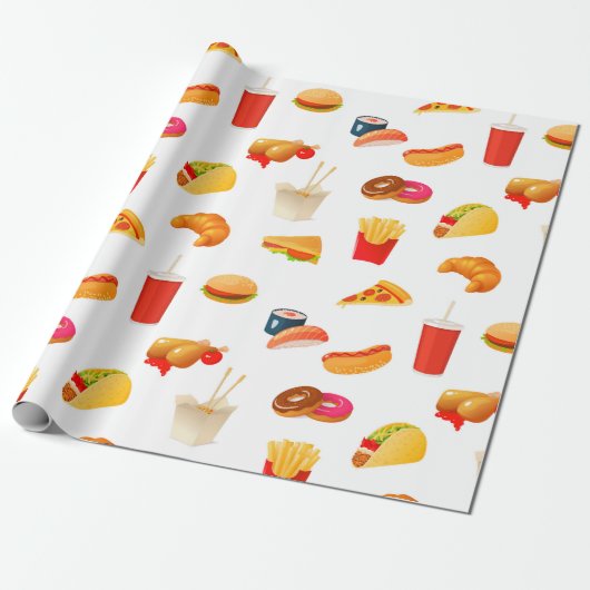 Junk Food Cadeaupapier (Uitgerold)