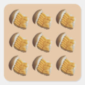 Junk Food, Cheesy Puffs in a Roll, Sticker. Vierkante Sticker (Voorkant)