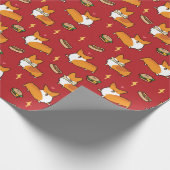 Junk Food Corgi Wrapping Paper Cadeaupapier (Hoek)