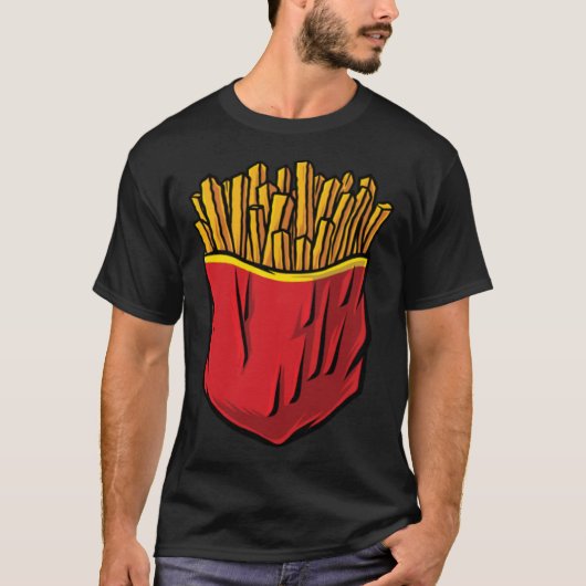 Junk Food Fast Food Chips Fries in a Bag T-shirt (Voorkant)