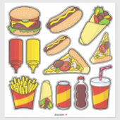 Junk Food Icon Set Stickers (Vel)