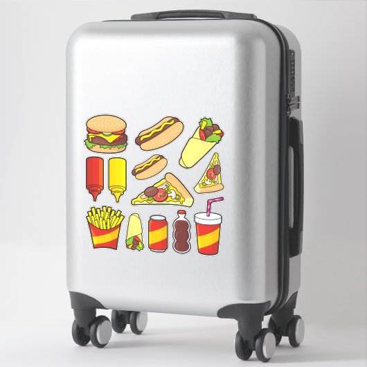 Junk Food Icon Set Stickers (Koffer)