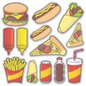 Junk Food Icon Set Stickers (Voorkant)