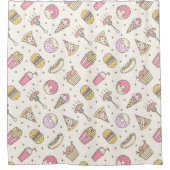 Junk Food Pattern Douchegordijn (Voorkant)