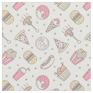 Junk Food Pattern Stof