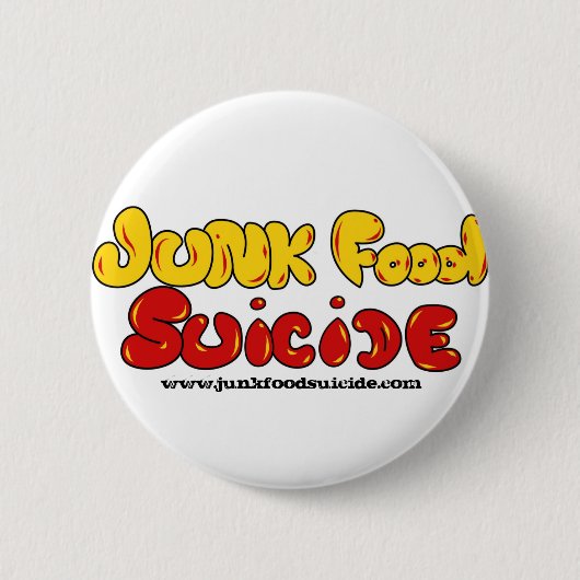 Junk Food Suicide Logo Pin Ronde Button 5,7 Cm (Voorkant)