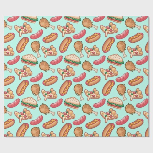 Junk Food Wrapping Paper Cadeaupapier (Vlak)