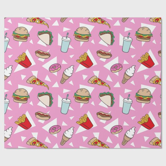 Junk Food Wrapping Paper Cadeaupapier (Vlak)
