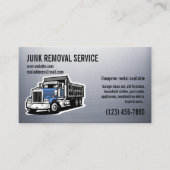 JUNK GARBAGE REMOVAL SERVICES HAULING SILVER VISITEKAARTJE (Voorkant)